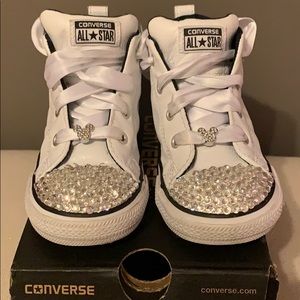 Toddler girl Converse sneakers w/Swarovski crystal